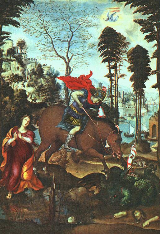 SODOMA, Il St. George and the Dragon fh Norge oil painting art
